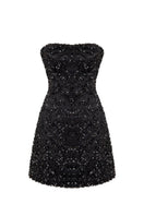 Black Casey Mini Sequin Dress by Nazlı Ceren, featuring shimmering sequins and a stylish mini length, perfect for evening wear.