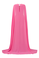 Lune De Soie ruched silk gown in elegant fabric with draped detailing and a flowing silhouette, perfect for formal occasions.