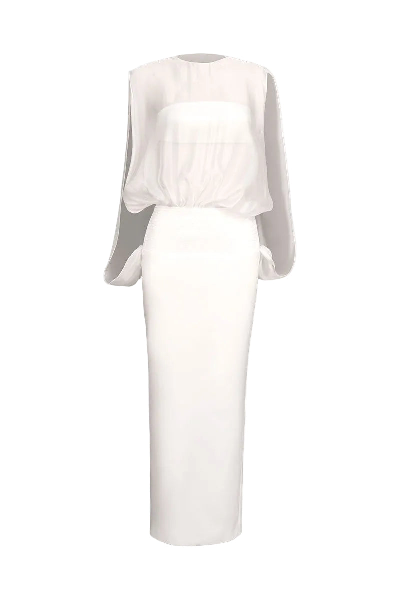 IVORY BLOOM MIDI DRESS