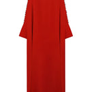 SemSem vermilion boat neck kaftan maxi dress with flowing fabric and relaxed fit, perfect for casual or beachwear.