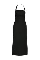 Black Jilliane maxi dress by Summer Away, flowing fabric and elegant design, displayed on a model.