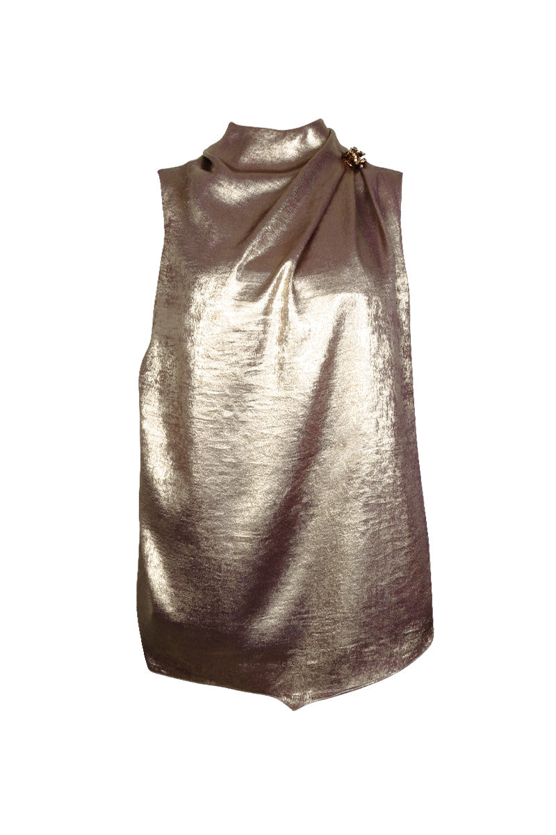 NEXIA TOP IN METALLIC GOLD - CULT MIA