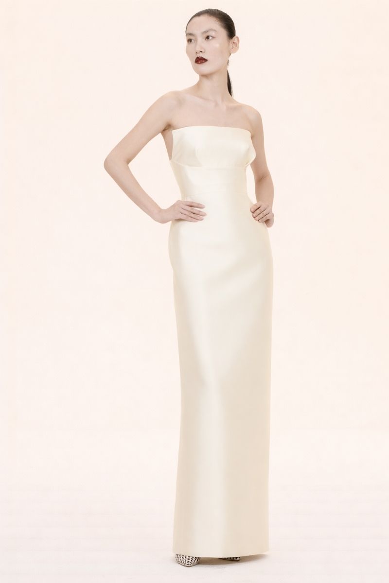 Nihan Peker DANAN gown featuring elegant flowy fabric and intricate detailing, perfect for formal occasions.