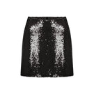 Black Nazlı Ceren Marde sequin mini skirt with shimmering sequins, fitted waist, and stylish design for a trendy look.