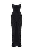 Black Eden maxi dress by Balykina, flowy and elegant, showcased on a model with a full-length view.