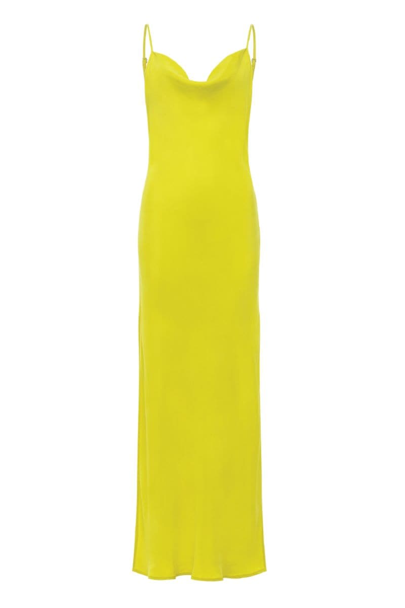 SERENGETI CITRON LOLA SLIP DRESS - CULT MIA