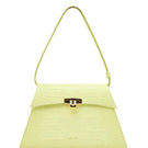 Vikele Studio Stephanie Bag in Lemon Croco top handle bag with textured crocodile pattern and gold-tone hardware.