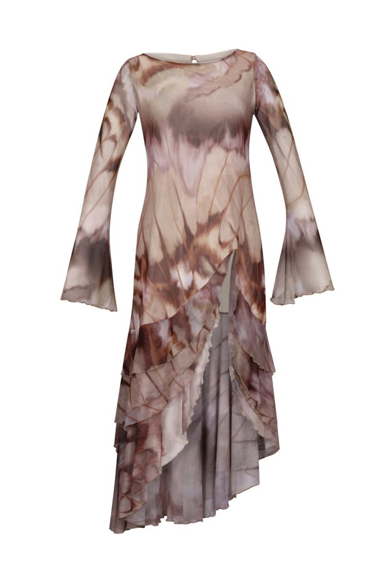 ROBE CHAPOLA EN IMPRIMÉ CAFÉ