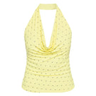 Nazlı Ceren Franca jersey blouse in lemonade color, featuring a relaxed fit and casual style, perfect for everyday wear.