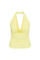 Nazlı Ceren Franca jersey blouse in lemonade color, featuring a relaxed fit and casual style, perfect for everyday wear.