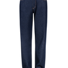 LARETAGGIO hero mid waist straight leg denim jeans displayed on a model, showcasing classic fit and stylish design.
