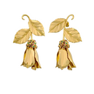Peracás Persephone earrings featuring elegant, gold-toned dangling earrings with intricate detailing and gemstone accents.