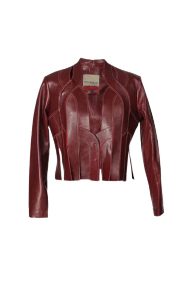 BRIANNA II JACKET LEATHER IN BURGUNDY - CULT MIA