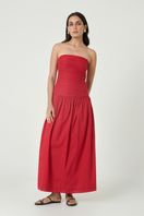 Summer Away Florence maxi dress in cherry with a flowy silhouette and floral pattern, perfect for summer occasions.
