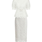 Ivory lace charm co-ords set by White Plan featuring a lace top and matching shorts, stylish and elegant for casual wear.