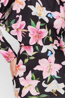 Valenciani long sleeve midi dress in multicolor with a fitted waist and flowing skirt, perfect for stylish casual or evening wear.