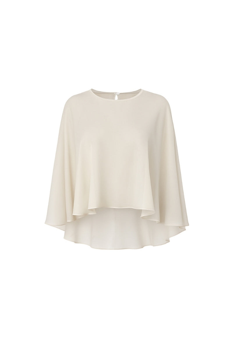 VIONA CAPE CHIFFON CAPE IN SMOKED GRAY