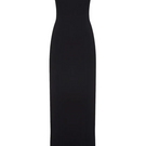 Black BALYKINA ARIA gown with elegant flowing fabric and long sleeves, displayed on a mannequin.