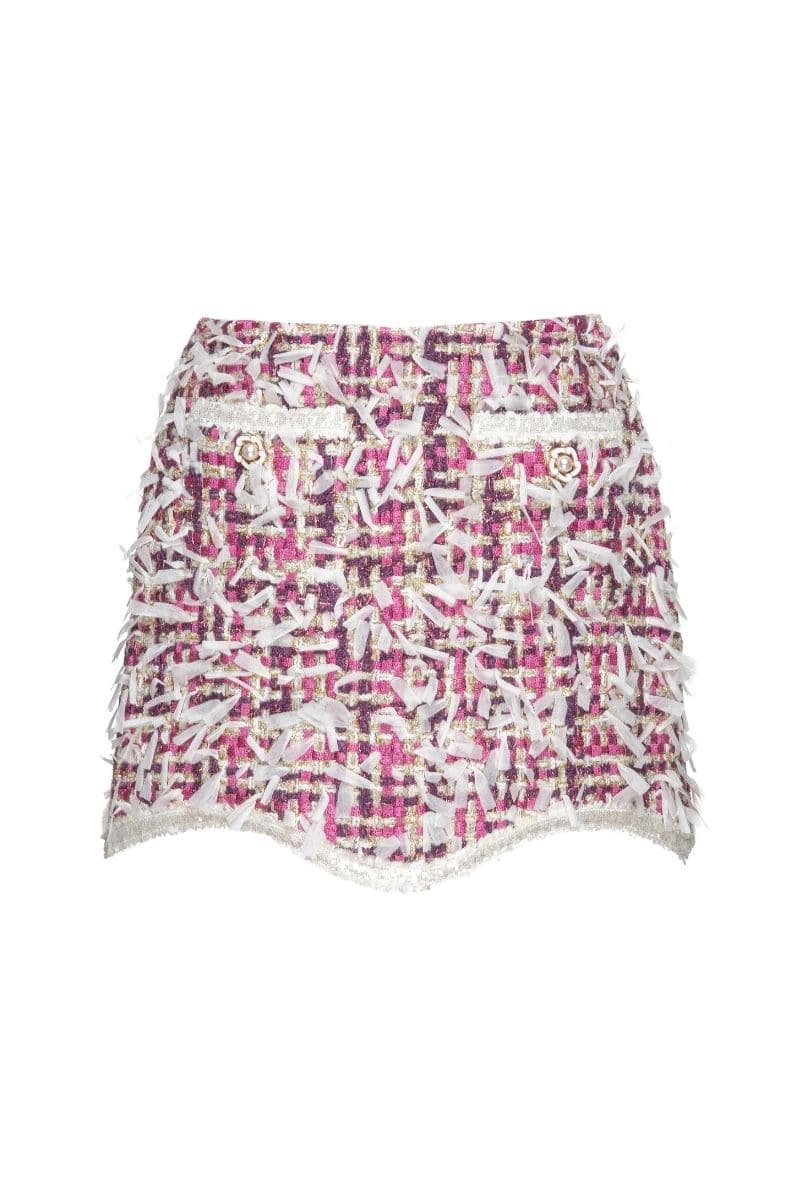 VINTAGE WHITE MULTICOLOR MINI SKIRT - CULT MIA