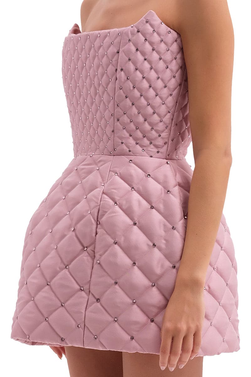 CULT MIA X COMPTE SPAIN QUILTED MINI DRESS IN PINK - CULT MIA