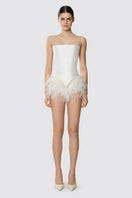 White feathered underwear pants by Balykina featuring soft feather details and a comfortable fit.