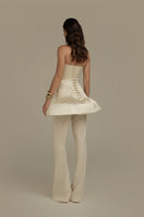 White Poem LUNARIA trousers, stylish women’s pants with a relaxed fit, visible waistline and fabric details.