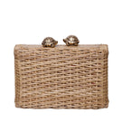 Waiwai Rio Petit Rattan Turtle Clutch featuring a woven rattan turtle design with a sleek, compact shape and natural finish.