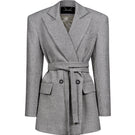 LARETAGGIO VARI wool gray blazer, tailored fit with classic lapels and button closure, shown on a model.