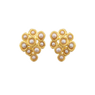 Peracas Olivia earrings featuring elegant gold hoops with intricate detailing, showcased on a plain background.