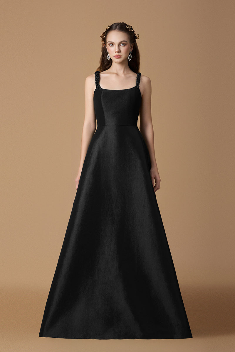 TAFFETA SILK LINED MAXI DRESS IN BLACK | CULT MIA | I.H.F TAFFETA SILK LINED MAXI DRESS IN BLACK | CULT MIA | I.H.F