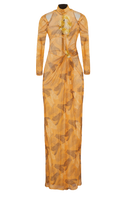 Onalaja XOLA orange maxi dress with flowing fabric and stylish design, perfect for casual or summer wear.