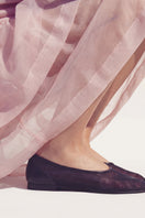 Black mesh ballerina flats by House of Atana, stylish and comfortable slip-on shoes with a breathable mesh design.