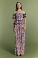 Nur Karaata Tropic Allure co-ord set featuring a stylish matching top and skirt in vibrant tropical print.