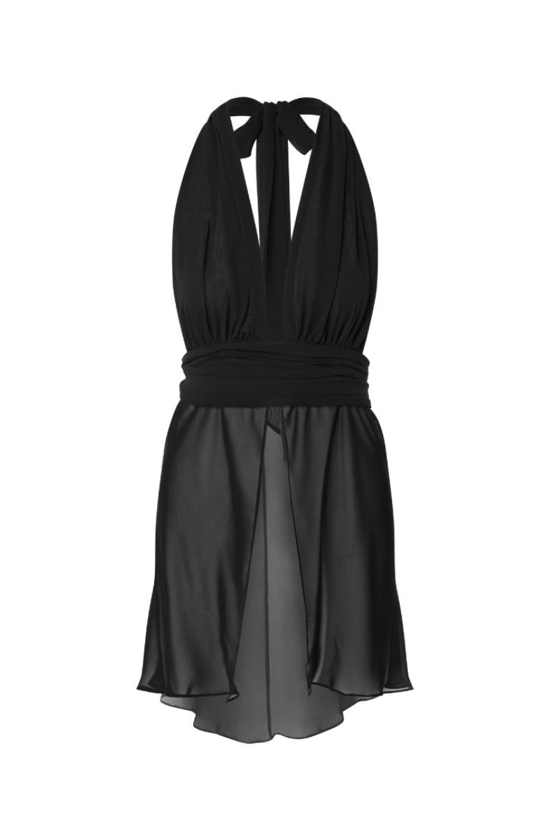 Black halter top by Suncillo, stylish sleeveless tops with a fitted design, displayed on a neutral background.