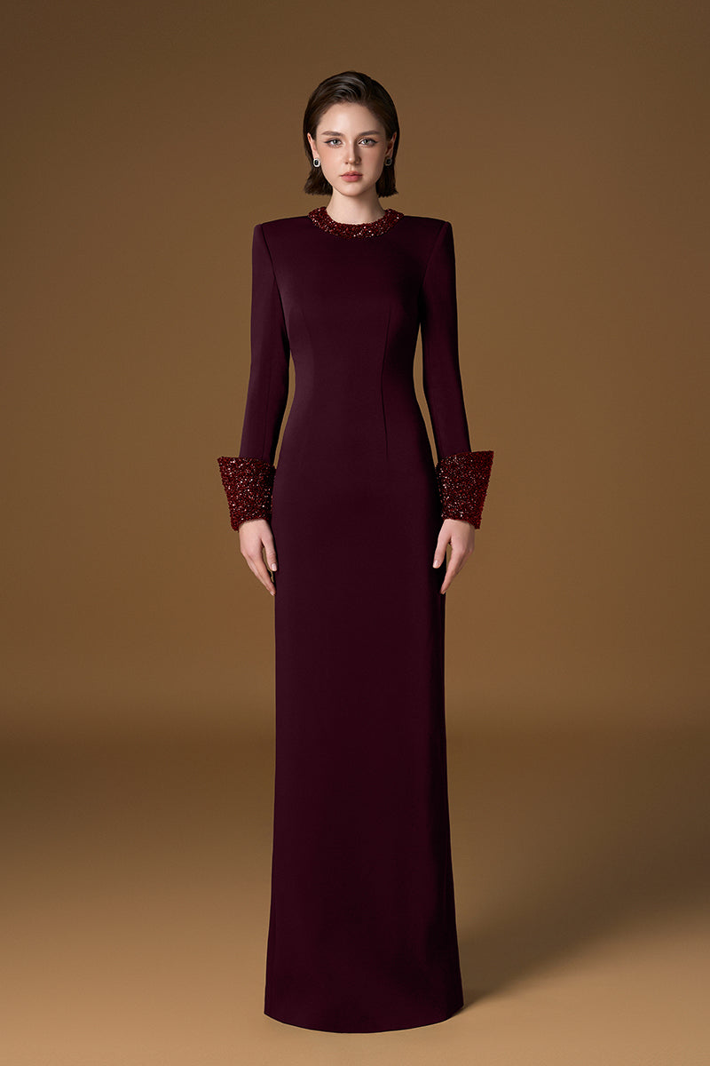 AURORA CREPE SILK LINED MAXI DRESS IN RED | CULT MIA