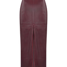 ZUT Laurel leather maxi skirt, black with sleek design, high waist and flowing length, perfect for stylish everyday wear.