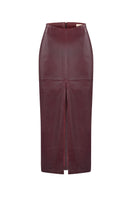 ZUT Laurel leather maxi skirt, black with sleek design, high waist and flowing length, perfect for stylish everyday wear.