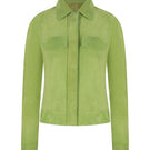 Green ZUT Mini Alisha Jacket for women, stylish lightweight jacket with a fitted design and zipper closure.