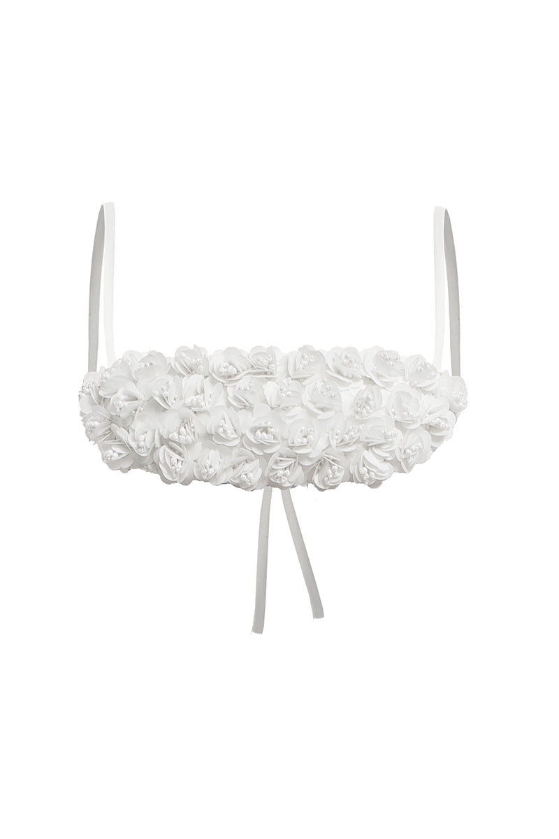 FLOWER MINI BRA IN WHITE - CULT MIA