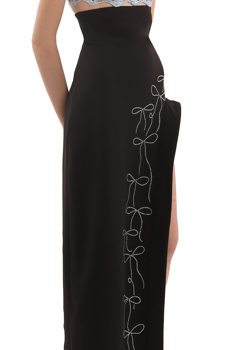 BLACK CRYSTAL CIRCLE MAXI SKIRT - CULT MIA