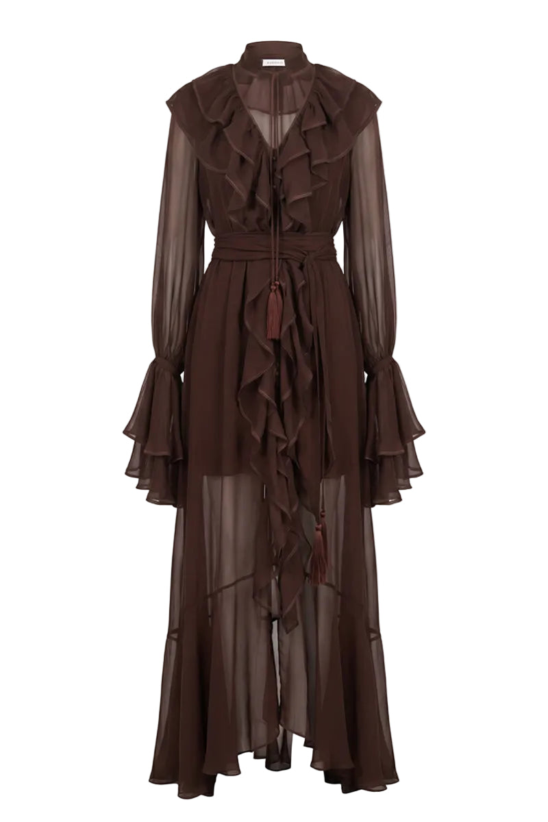 OCEAN OF TENDERNESS MAXI DRESS BROWN