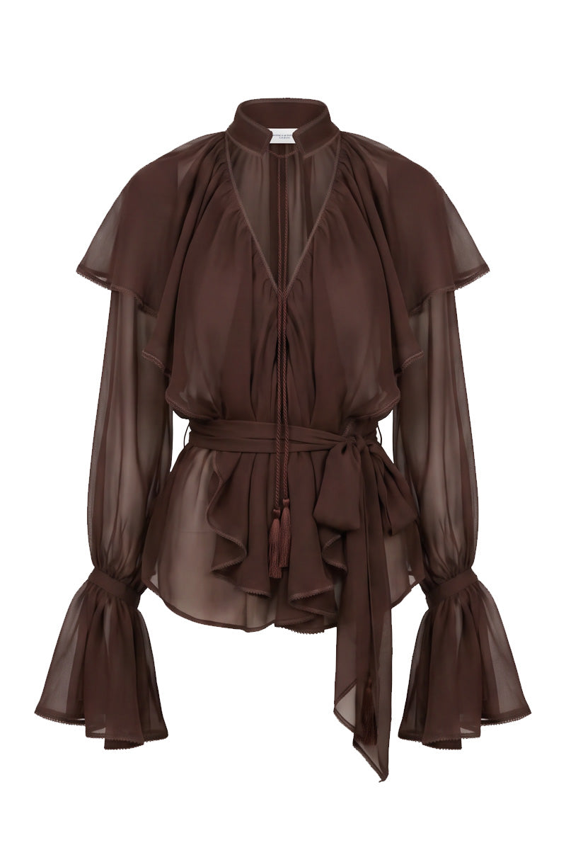 OCEAN OF TENDERNESS BLOUSE BROWN