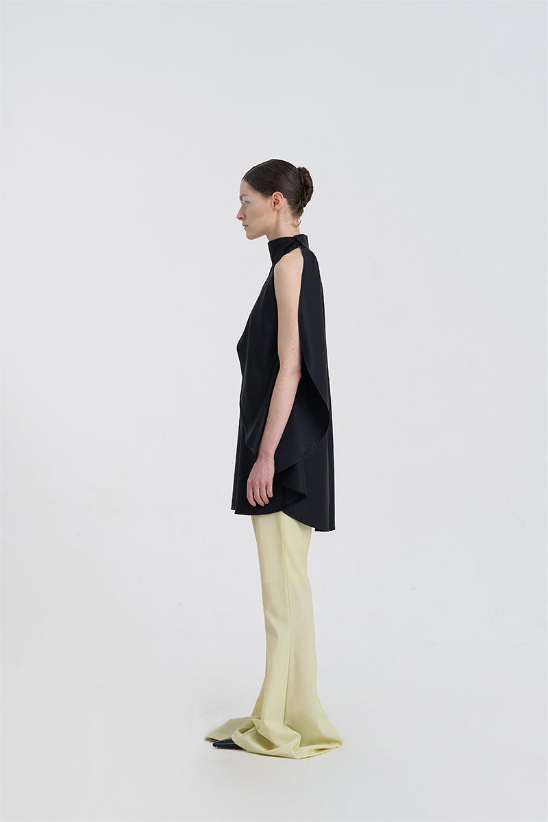 FILANTE CAPE WOOL BLOUSE IN BLACK - CULT MIA