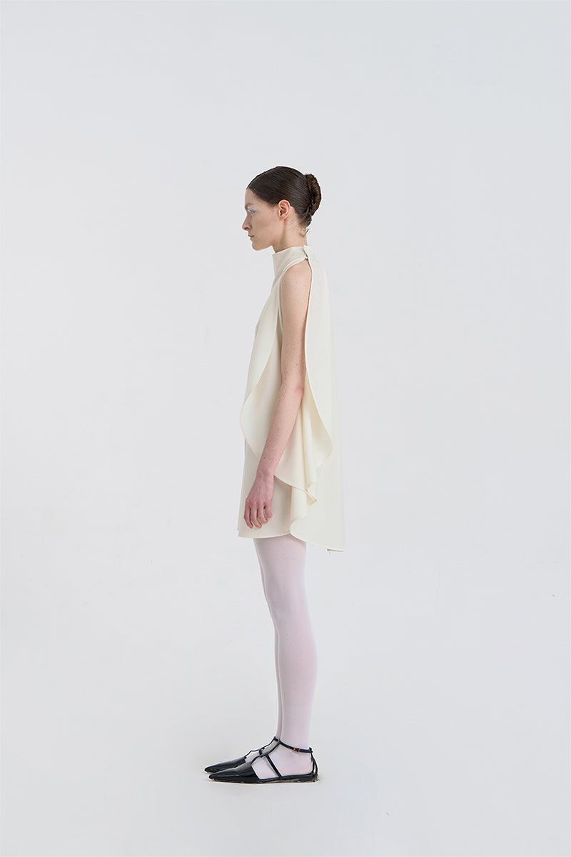 FILANTE CAPE WOOL BLOUSE IN IVORY - CULT MIA