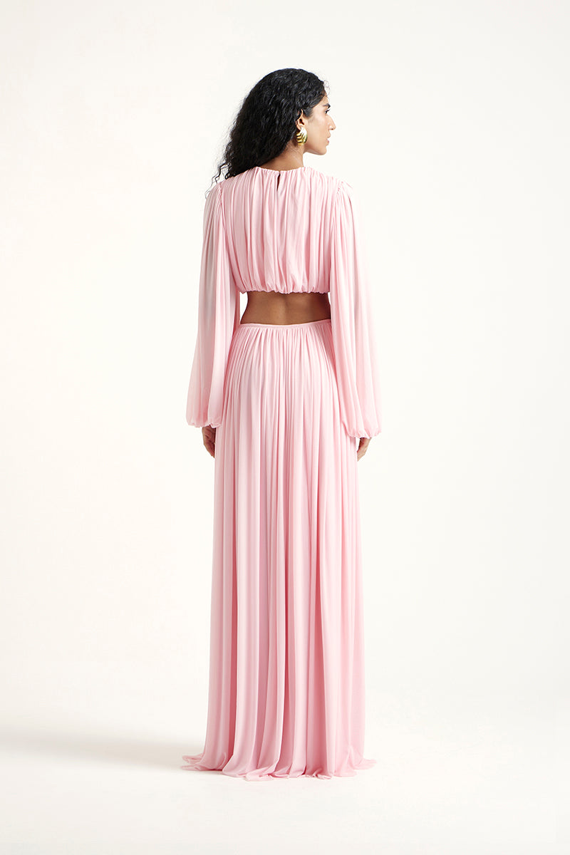 Deme By Gabriella Betty Co-ord set in Noa Pink, featuring a stylish matching top and pants ensemble for casual or chic wear.