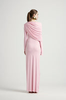 Deme By Gabriella Russett dress in Noa Pink, elegant gown with flowing fabric and detailed design, perfect for formal occasions.