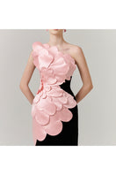 Elegant flower appliqué body gown from Happy Clothing, featuring intricate floral details and flowing fabric design.
