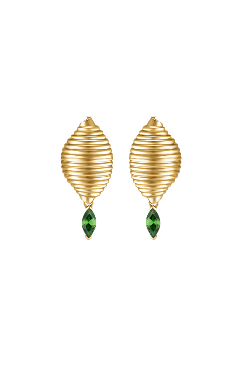 Gold Candy Earrings by Poché featuring playful, colorful candy-shaped dangle earrings on a white background