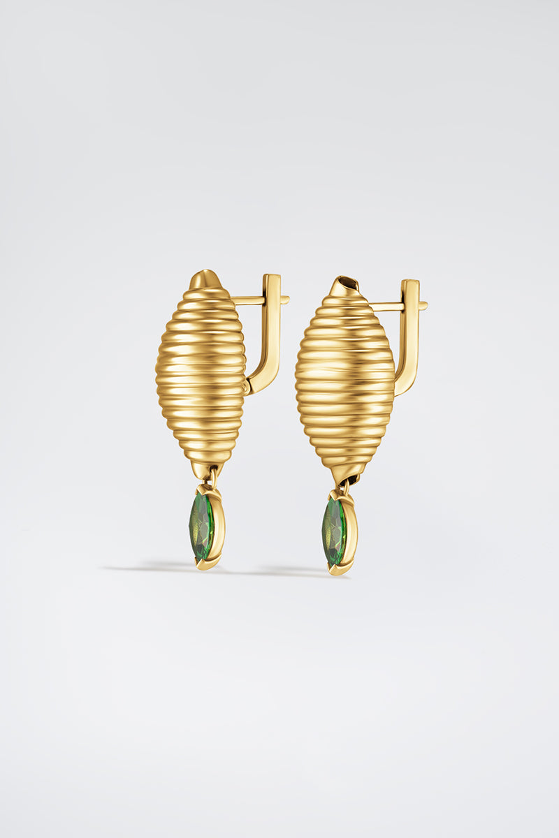Gold candy-shaped earrings by Poché featuring a playful, colorful design and gold-tone finish.