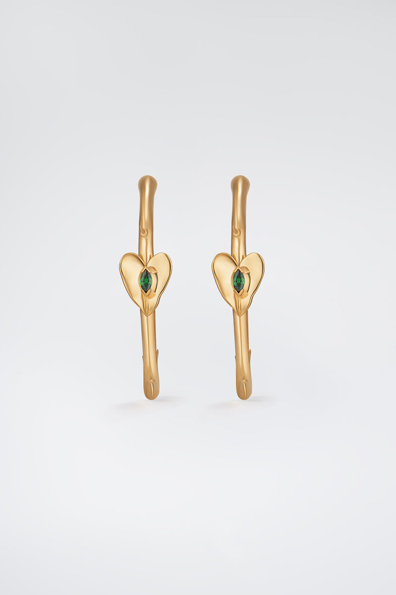 LEAF HOOPS IN GOLD - CULT MIA